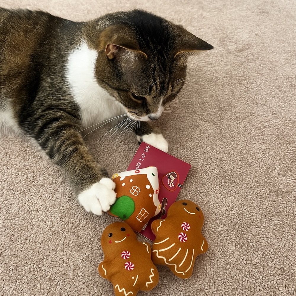 Gingerbread Cat Plush Toy 3 Pack Set For Christmas PET Central